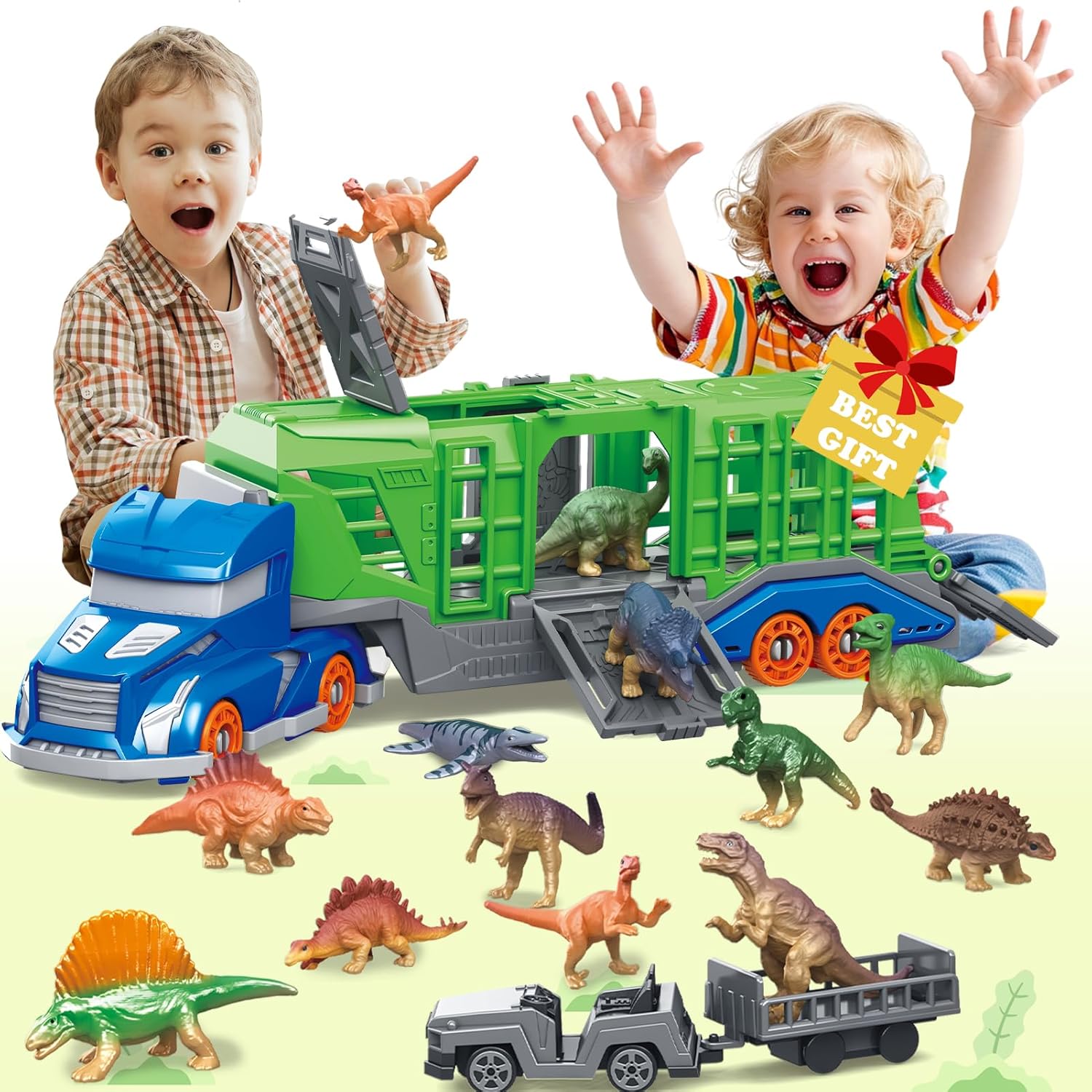 Kids Toys Videos - Zestaw zabawek: Pojazd transportowy dla dinozaurów