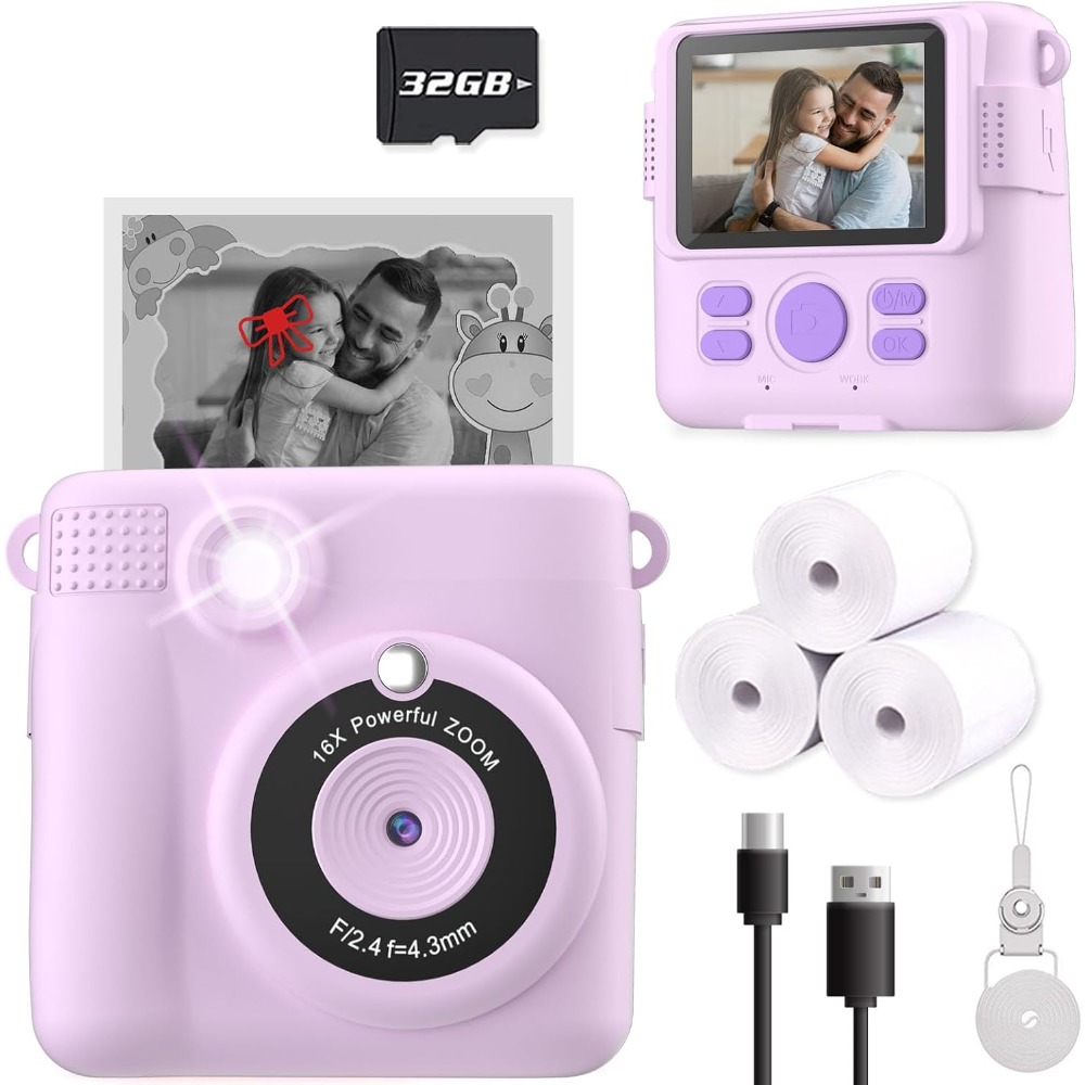 Kids Toys Videos - Natychmiastowy aparat fotograficzny dla dzieci, cyfrowe