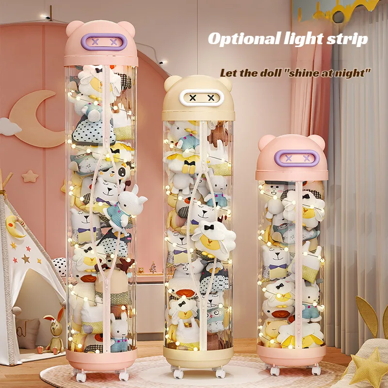 Kids Zipper Toys - Duży pojemnik na pluszaki z kółkami,