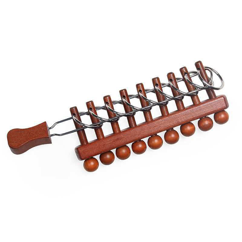 Wooden Puzzle Kids - Klasyczna chińska układanka dziewięć pierścieni, gry