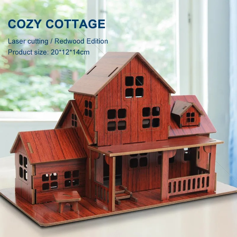 Wooden Puzzle Kids - Drewniane puzzle 3D GamesCozy Cottage DIY