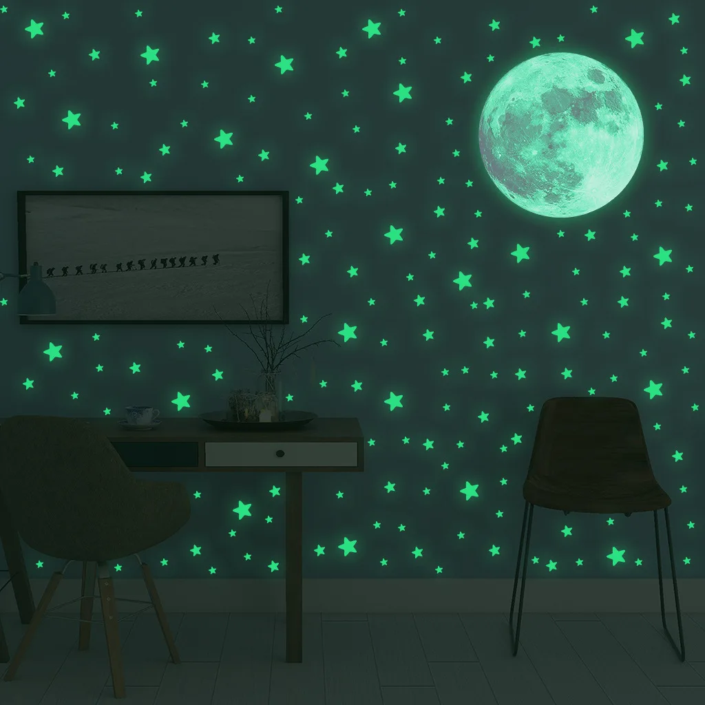 Glow In Dark Stars - Świecące w ciemności naklejki ścienne z