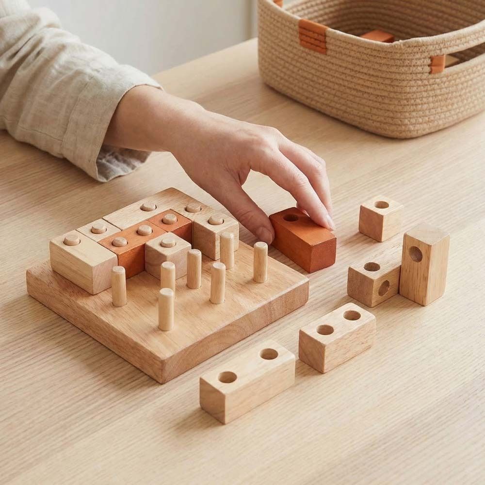 Wooden Puzzle Kids - Kreatywna gra logiczna IQ, geometryczne puzzle
