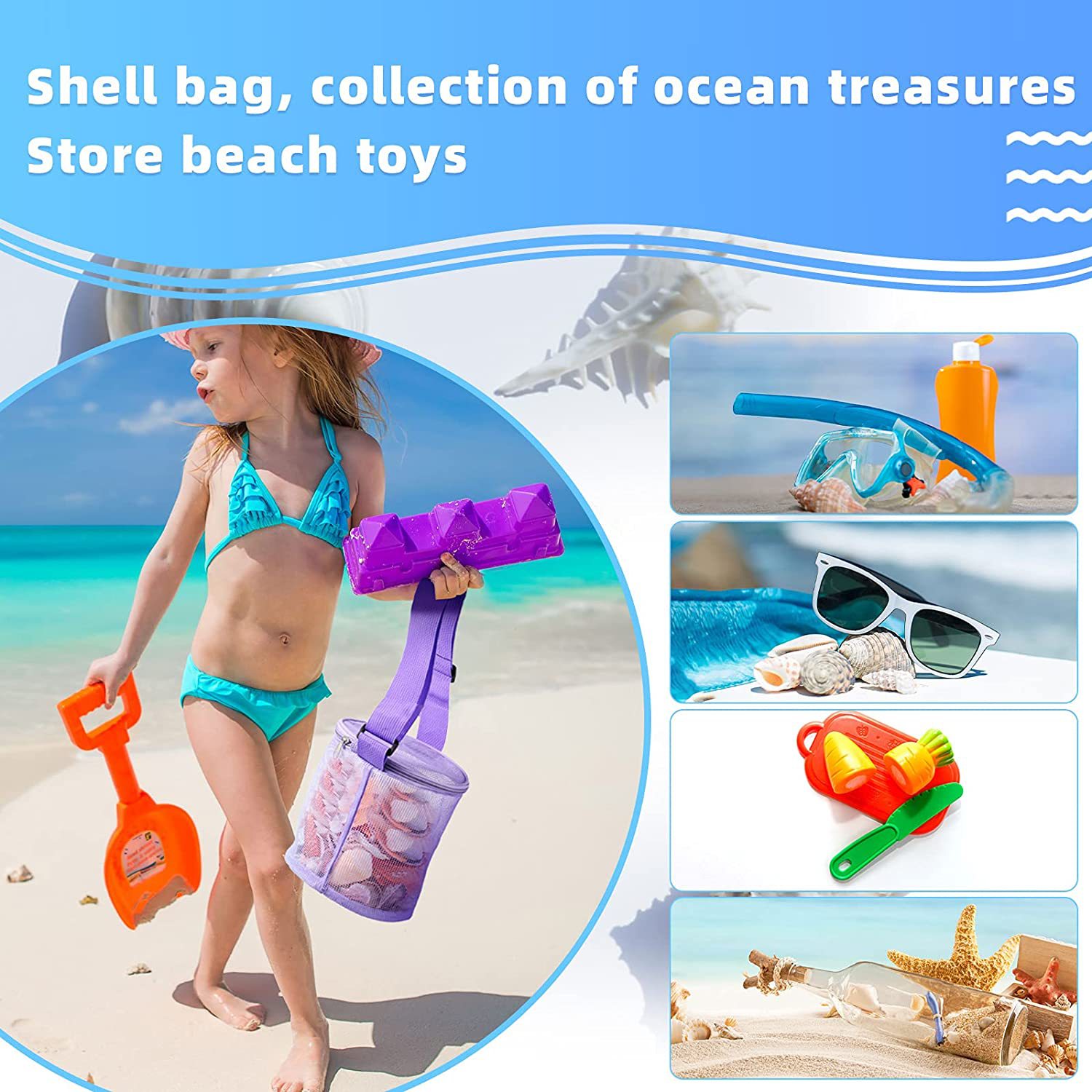 Kolorowa zabawki na plażę torb – Kids Zipper Toys recenzja i cena